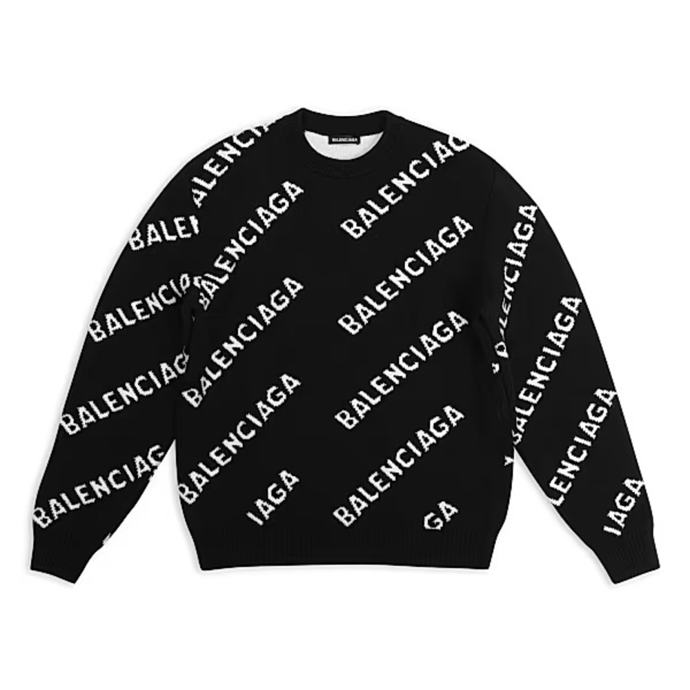 Balenciaga Black and White Logo Sweater